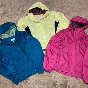 3 NEARLY NEW Columbia WATERPROOF Omni-Shield Jackets L GIRLS Large 14/16 Coats